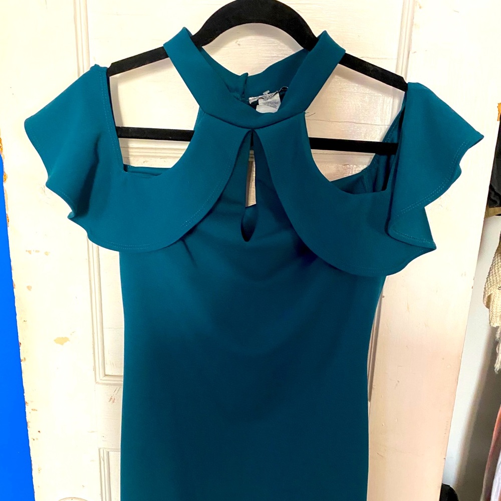 Green off shoulder dress